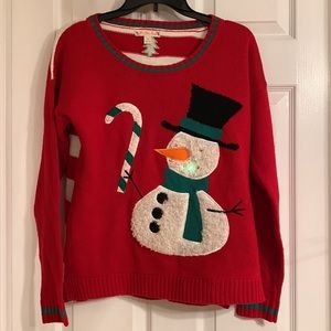 Red And green Light up Christmas sweater.